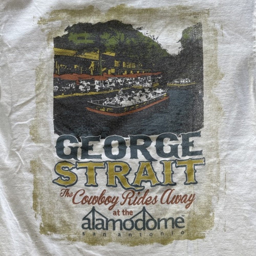George Strait Double Sided The Cowboy Rides Away Alamodome Med Tshirt Texas Rare - Picture 13 of 15
